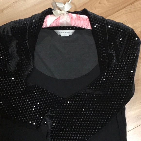 Bianca Nygard sparkling black faux bolero, tunic - Picture 2 of 4